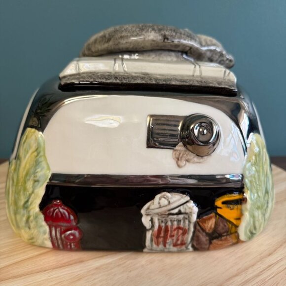 Vintage Henry Cavanagh Harrys Diner Ceramic Cookie Jar Retro Black & White EUC - Picture 3 of 9